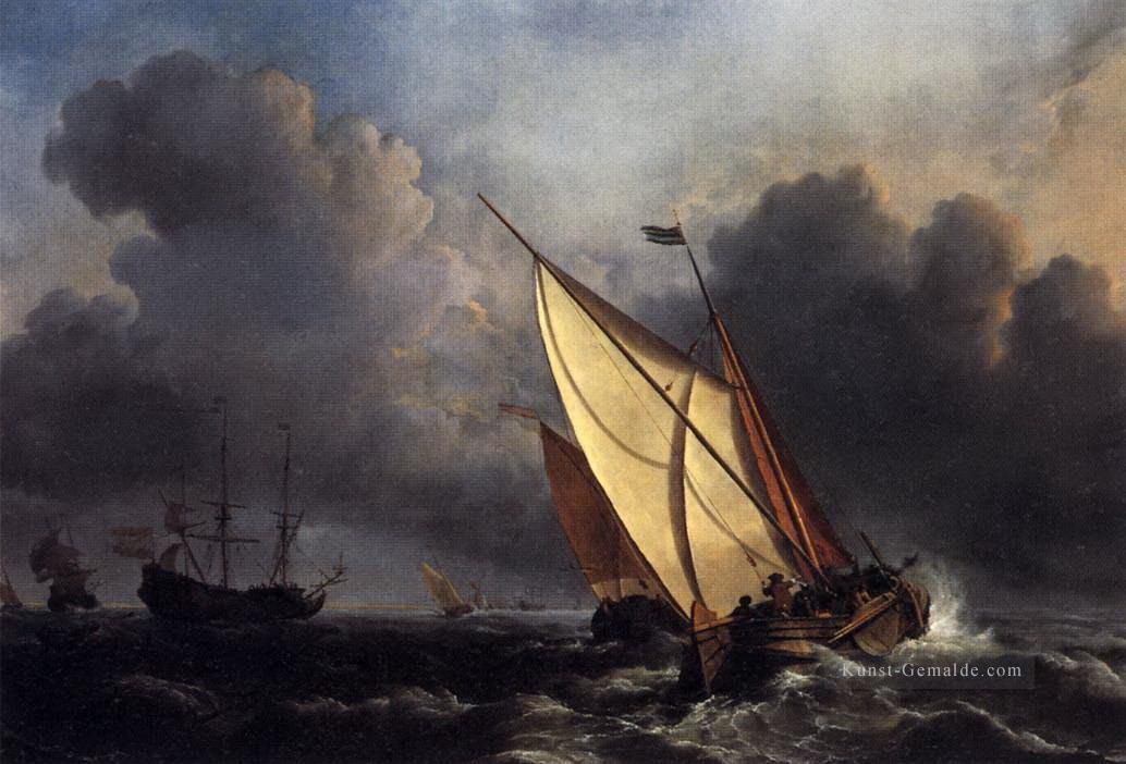 Niederlande Fischerboote in einem Sturm Turner Ölgemälde